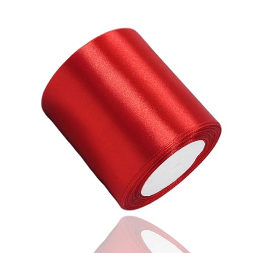 Satinband Rot 100mm, 22Meters Dekoration Geschenkband breit Schleifenband, Stoffband für Hochzeit, Taufe und Geburtstag Geschenke Satinband Rot 100mm, 22Meters Dekoration Geschenkband breit Schleifenband, Stoffband für Hochzeit, Taufe und Geburtstag Geschenke von AHOMAME