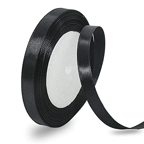 Satinband Schwarz 10mm, 22 Meters Dekoration Geschenkband breit Schleifenband, Stoffband für Hochzeit, Taufe und Geburtstag Geschenke Satinband Schwarz 10mm, 22 Meters Dekoration Geschenkband breit Schleifenband, Stoffband für Hochzeit, Taufe und Geburtstag Geschenke von AHOMAME