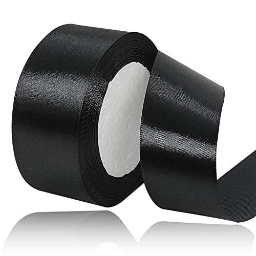 Satinband Schwarz 40mm, 22 Meters Dekoration Geschenkband breit Schleifenband, Stoffband für Hochzeit, Taufe und Geburtstag Geschenke Satinband Schwarz 40mm, 22 Meters Dekoration Geschenkband breit Schleifenband, Stoffband für Hochzeit, Taufe und Geburtstag Geschenke von AHOMAME