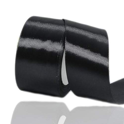 Satinband Schwarz 50mm, 22 Meters Dekoration Geschenkband breit Schleifenband, Stoffband für Hochzeit, Taufe und Geburtstag Geschenke Satinband Schwarz 50mm, 22 Meters Dekoration Geschenkband breit Schleifenband, Stoffband für Hochzeit, Taufe und Geburtstag Geschenke von AHOMAME