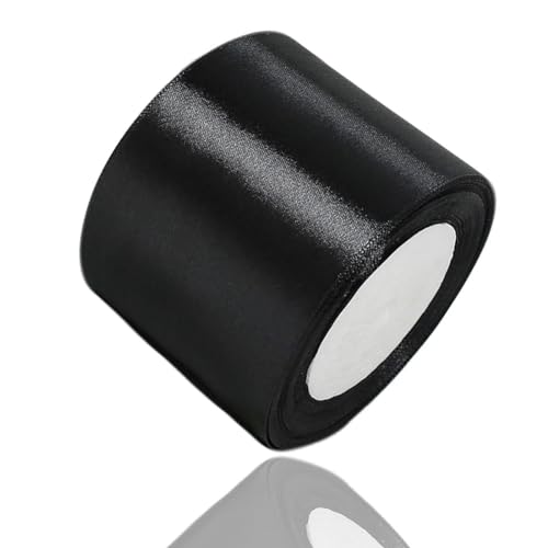 Satinband Schwarz 75mm, 22 Meters Dekoration Geschenkband breit Schleifenband, Stoffband für Hochzeit, Taufe und Geburtstag Geschenke Satinband Schwarz 75mm, 22 Meters Dekoration Geschenkband breit Schleifenband, Stoffband für Hochzeit, Taufe und Geburtstag Geschenke von AHOMAME