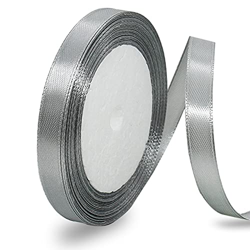 Satinband Silber 10mm, 22 Meters Grau Dekoration Geschenkband breit Schleifenband, Stoffband für Hochzeit, Taufe und Geburtstag Geschenke Satinband Silber 10mm, 22 Meters Grau Dekoration Geschenkband breit Schleifenband, Stoffband für Hochzeit, Taufe und Geburtstag Geschenke von AHOMAME