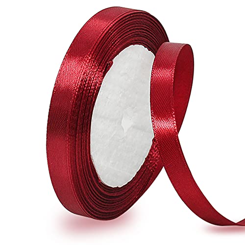 Satinband Weinrot 10mm, 22 Meters Dekoration Geschenkband breit Schleifenband, Stoffband für Hochzeit, Taufe und Geburtstag Geschenke Satinband Weinrot 10mm, 22 Meters Dekoration Geschenkband breit Schleifenband, Stoffband für Hochzeit, Taufe und Geburtstag Geschenke von AHOMAME
