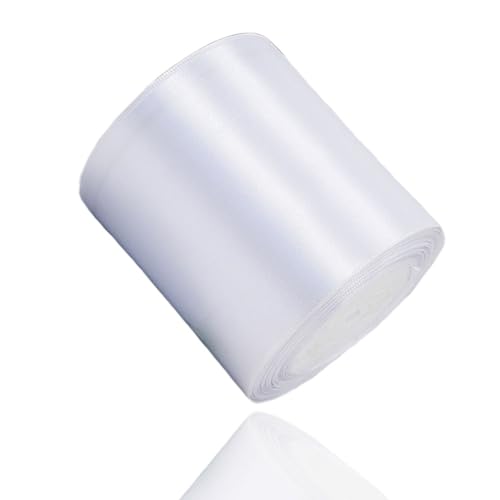 Satinband Weiß 100mm, 22 Meters Dekoration Geschenkband breit Weiss Schleifenband, Stoffband für Hochzeit, Taufe und Geburtstag Geschenke Satinband Weiß 100mm, 22 Meters Dekoration Geschenkband breit Weiss Schleifenband, Stoffband für Hochzeit, Taufe und Geburtstag Geschenke von AHOMAME