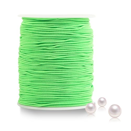 Elastisches Gummiband Für Armbänder 1mm Nylonschnur Band 100 M Perlenschnur Elastischer Faden Gummischnur Für Armbänder DIY Handwerk Halsketten,Handwerk (Grün) von AHPYEUHK