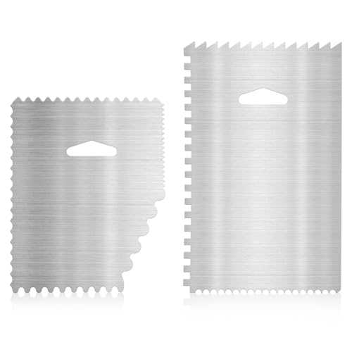 2 Stück Tortenschaber Kuchenschaber Edelstahl,Tortenglätter,Tortenspachtel,Torten Schaber Zubehör Küchenschaber Cake Scraper Spatel 2 in 1 Seitenschaber Kuchen Deko Kamm für Kuchen Mousse Buttercreme 2 Stück Tortenschaber Kuchenschaber Edelstahl,Tortenglätter,Tortenspachtel,Torten Schaber Zubehör Küchenschaber Cake Scraper Spatel 2 in 1 Seitenschaber Kuchen Deko Kamm für Kuchen Mousse Buttercreme von AHQiZFX
