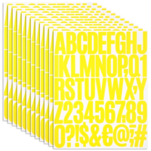 AHQiZFX 12 Blätt Buchstaben Zahlen Aufkleber, 5cm, Selbstklebend Wasserfeste Vinyl Alphabet Nummer Sticker, Klebebuchstaben Aufkleber, für DIY Scrapbook Kunsthandwerk - Gelb AHQiZFX 12 Blätt Buchstaben Zahlen Aufkleber, 5cm, Selbstklebend Wasserfeste Vinyl Alphabet Nummer Sticker, Klebebuchstaben Aufkleber, für DIY Scrapbook Kunsthandwerk - Gelb von AHQiZFX