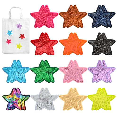AHQiZFX 28 Stück Glitzer Sterne Patches,Patches zum Aufbügeln,Flicken zum Aufbügeln,Bestickte Aufnäher,Aufbügelflicken,Bügelbilder für Textilien Sterne,für Kleidung Hut Jeans Rucksäcke DIY-Zubehör AHQiZFX 28 Stück Glitzer Sterne Patches,Patches zum Aufbügeln,Flicken zum Aufbügeln,Bestickte Aufnäher,Aufbügelflicken,Bügelbilder für Textilien Sterne,für Kleidung Hut Jeans Rucksäcke DIY-Zubehör von AHQiZFX
