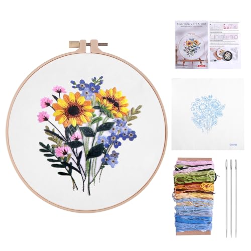 AHQiZFX Stickerei Set,Stickerei Starter Kit,Kreuzstich Set,Stickset für Anfänger,Blumenmuster Pflanzen Sticken Set,Erwachsene Stickerei Set mit 1 Stickrahmen,Anleitung,Fäden,Nadeln,für DIY Handwerk AHQiZFX Stickerei Set,Stickerei Starter Kit,Kreuzstich Set,Stickset für Anfänger,Blumenmuster Pflanzen Sticken Set,Erwachsene Stickerei Set mit 1 Stickrahmen,Anleitung,Fäden,Nadeln,für DIY Handwerk von AHQiZFX