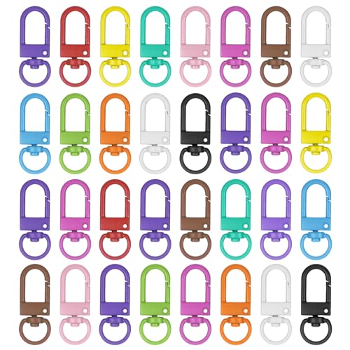 Karabinerverschlüsse aus Metall, drehbar, mit Schlüsselringen, robuster Metall-Schlüsselanhänger-Clip, DIY-Zubehör für Taschen, Schlüsselanhänger, Schmuckherstellung, 30 Stück (gemischte Farben) Karabinerverschlüsse aus Metall, drehbar, mit Schlüsselringen, robuster Metall-Schlüsselanhänger-Clip, DIY-Zubehör für Taschen, Schlüsselanhänger, Schmuckherstellung, 30 Stück (gemischte Farben) von AHQiZFX