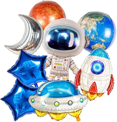 8 Stücke Weltraum Kindergeburtstag Die sonne, der mond, die erde, die raumschiffe, die rakete, die 2 sterne von AHVMIL