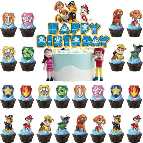 25 Stück Tortendeko, Cupcake Toppers Geburtstag Dekozur Dekorationfür Kinder Birthday Party Supplies Party Baby Shower von AIANOS