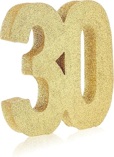 AIBC Glitzer Tischdeko Silber Tischdeko Tafelaufsatz 30 Geburtstag Dekorationen 1 Stück 20cm (Gold, 7) von AIBC Just Believe...