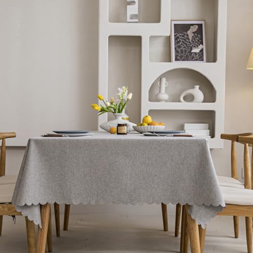 AIBIIN Rechteckige Tischdecke, wasserdicht, Baumwollleinen, abwischbar, für 6- bis 8-Sitzer, Esstisch, Abdeckung für Küche, Picknick, Festival, Dinner-Party, 140 x 200 cm, Grau AIBIIN Rechteckige Tischdecke, wasserdicht, Baumwollleinen, abwischbar, für 6- bis 8-Sitzer, Esstisch, Abdeckung für Küche, Picknick, Festival, Dinner-Party, 140 x 200 cm, Grau von AIBIIN
