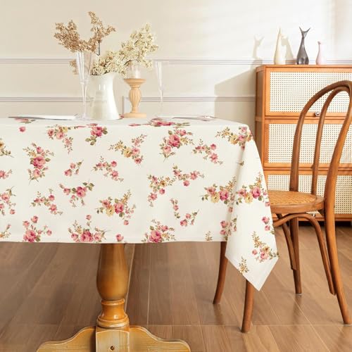 AIBIIN Rechteckige Tischdecke mit Blumenmuster, wasserdicht, für Abendessen, Küche, Picknick, Hochzeit, 152 x 213 cm von AIBIIN