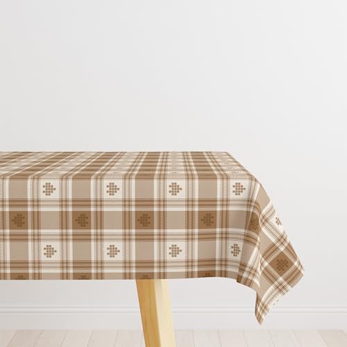 AIBIIN Tischdecke, kariert, für Zuhause, Küche, Dekoration, Liebesherz, kariert, rechteckig, wasserabweisend, Tischdecke für Couchtisch, 152 x 213 cm, Braun AIBIIN Tischdecke, kariert, für Zuhause, Küche, Dekoration, Liebesherz, kariert, rechteckig, wasserabweisend, Tischdecke für Couchtisch, 152 x 213 cm, Braun von AIBIIN