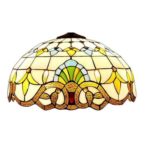 AIBOTY 16 Zoll Barock Lampenschirm Ersatz Nur Große Tiffany Stil Lampenschirme, Vintage Buntglas Lampe Schornstein Fit für Tischlampen Stehlampen Pendelleuchte Hängeleuchte,Beige AIBOTY 16 Zoll Barock Lampenschirm Ersatz Nur Große Tiffany Stil Lampenschirme, Vintage Buntglas Lampe Schornstein Fit für Tischlampen Stehlampen Pendelleuchte Hängeleuchte,Beige von AIBOTY
