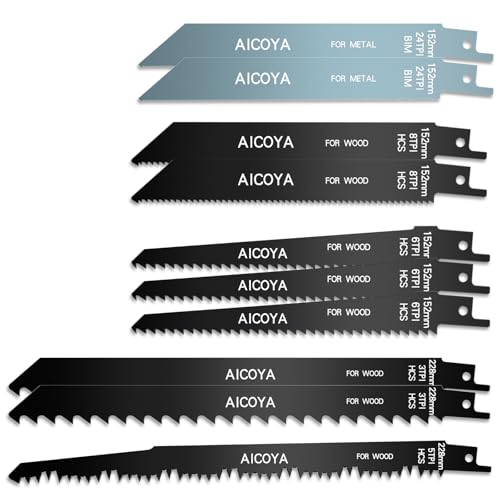 Säbelsägeblätter Set 10tlg, Aicoya Sägeblatt Reciprosäge für Metall und Holz Säbelsägeblätter Set 10tlg, Aicoya Sägeblatt Reciprosäge für Metall und Holz von AICOYA