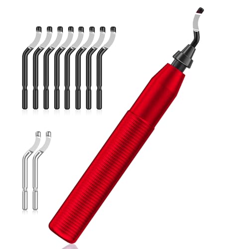 Universelles Entgrater-Werkzeug, AICOYA Handentgrater mit 10 Ersatzklingen für Metall, Kunststoff, Edelstahl (8 BR1010, 2 BS1018) von AICOYA