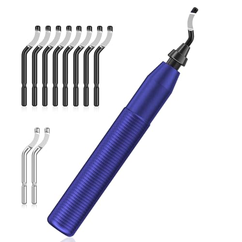 Universelles Entgrater-Werkzeug, AICOYA Handentgrater mit 10 Ersatzklingen für Metall, Kunststoff, Edelstahl (8 BR1010, 2 BS1018) von AICOYA