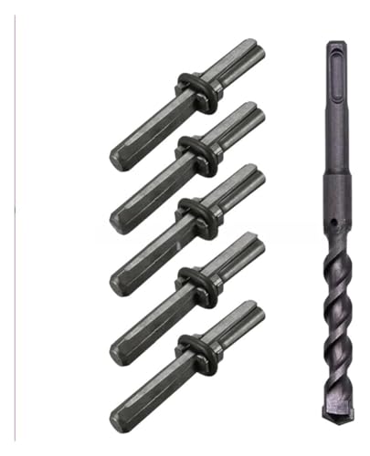 AICVV 5+1PCS Rock Splitting Wedges and Rotary Hammer Drill Bit Wedge and Feather Shims Stone Splitter Tools for Granites Concretes von AICVV