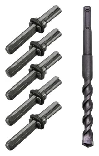 AICVV 5+1PCS Rock Splitting Wedges and Rotary Hammer Drill Bit Wedge and Feather Shims Stone Splitter Tools for Granites Concretes von AICVV