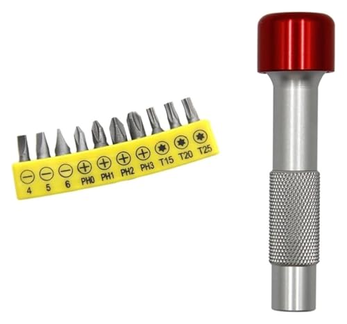 AICVV Aluminum Red Hat Reinforced Screwdriver Handle Turned Manual Drilling Automotive and Home Appliance Repair Tool von AICVV