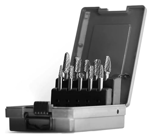 AICVV Tungsten Carbide Burrs Set 6mm Shank Double Cut Solid Power Tools Rotary Files Bits for Die Grinder Metal Wood Cutter Milling von AICVV