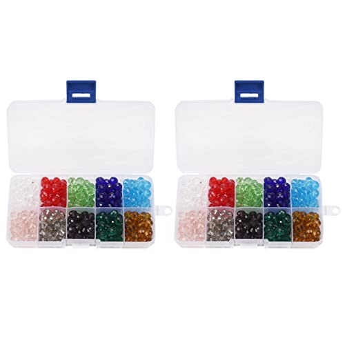 AID 600 Stück Glasperlen, facettierte Perlen, 10 Farben, 8 mm, Kristallperlen für von AID