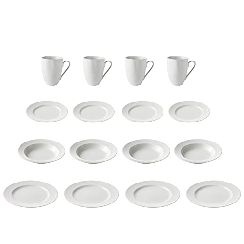 Aida Groovy DINNERSET 16 Stück – Weiß (88329) von AIDA