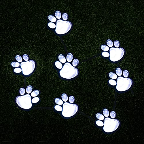 5.1 m Solar-Lichterkette mit Pfotenabdruck, Katze, Hund, Tier, wärmen Sie Ihr Haustier auf und machen Sie den Garten lebendiger und schöner, ein Geschenk für Haustierliebhaber. von AIDDOMM