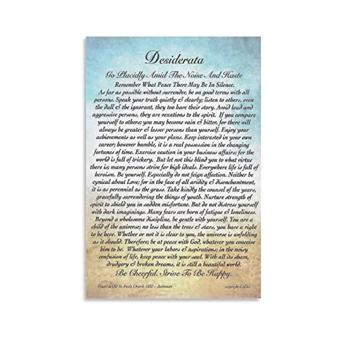 Leinwand-Kunstdrucke Desiderata Gedicht Modern Abstrakt Leinwand Kunst Wanddekor Kunstwerk Bild Ölgemälde für Schlafzimmer Wohnzimmer Badezimmer Büro Heimdekoration ungerahmt 30 x 45 cm Leinwand-Kunstdrucke Desiderata Gedicht Modern Abstrakt Leinwand Kunst Wanddekor Kunstwerk Bild Ölgemälde für Schlafzimmer Wohnzimmer Badezimmer Büro Heimdekoration ungerahmt 30 x 45 cm von AIDEMEI