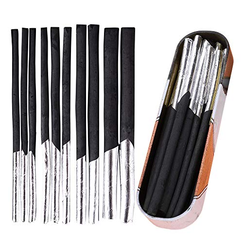 10 Stück Zeichenkohle Set Natürliche Kohlestifte Set Schwarz Kohlestifte zum Zeichnen Weiches Kohlestift-Set Zeichenstifte Williow Holzkohle für Skizzen und beeindruckende Zeichnungen Kohlestifte von AIDIER