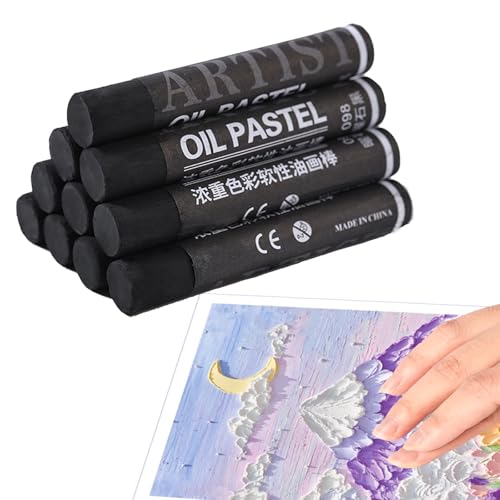 Runde schwarze Ölpastellkreide, weiche Ölkreiden für Kinder, Kreide, glatte Malkreide, intensive helle Farben, Kreidepastellkreide, ungiftig, Kunstzubehör zum Zeichnen, Mischen, Graffiti, für Künstler Runde schwarze Ölpastellkreide, weiche Ölkreiden für Kinder, Kreide, glatte Malkreide, intensive helle Farben, Kreidepastellkreide, ungiftig, Kunstzubehör zum Zeichnen, Mischen, Graffiti, für Künstler von AIDIER