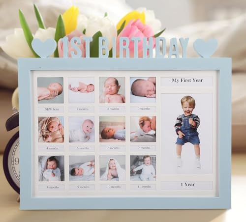 AIDIER Baby Bilderrahmen Erinnerung für Erste Jahr 12 Monate Fotorahmen Collage für 12 Fotos Fotocollage Baby Geburtsgeschenk für Neugeborene Babyparty Ersten Geburtstag Geschenke AIDIER Baby Bilderrahmen Erinnerung für Erste Jahr 12 Monate Fotorahmen Collage für 12 Fotos Fotocollage Baby Geburtsgeschenk für Neugeborene Babyparty Ersten Geburtstag Geschenke von AIDIER