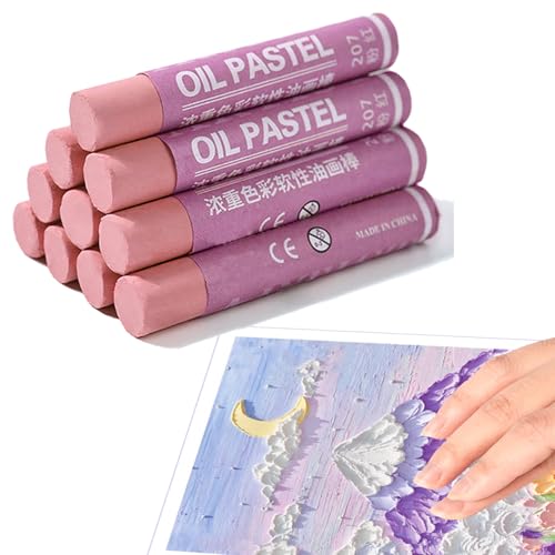 Runde rosa Ölpastellkreide, weiche Ölpastelle für Kinder, Kreide, glatte Malkreide, intensive helle Farben, Kreidepastellkreide, ungiftig, Kunstzubehör zum Zeichnen, Mischen, Graffiti, für Künstler von AIDIER