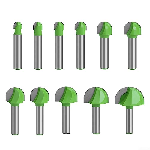 11 Stück 8 mm Schaft Kugelkopffräser Rundkopffräser Radius Kernkasten grün von AIDNTBEO