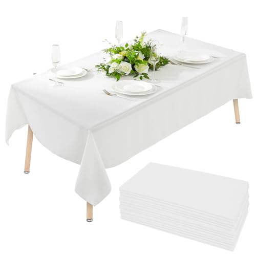 AIDUCHO 10 Stück Einweg Tischdecke Weiß, 137 x 274 cm Wasserdicht und Ölbeständig Plastik Tischdecken, Rechteckig Tischdecke Weiss für Picknick, Geburtstag, Party, Hochzeit, Weihnachten und Feste AIDUCHO 10 Stück Einweg Tischdecke Weiß, 137 x 274 cm Wasserdicht und Ölbeständig Plastik Tischdecken, Rechteckig Tischdecke Weiss für Picknick, Geburtstag, Party, Hochzeit, Weihnachten und Feste von AIDUCHO