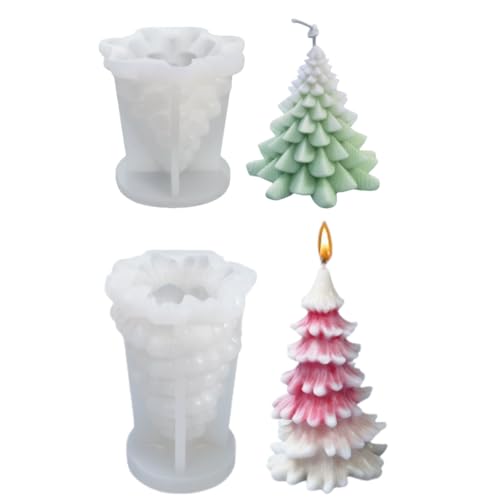 AIDUCHO 2 Stück Weihnachtsbaum Kerzenform Silikon, Kerzen Formen Silikon, 3D Weihnachtsbaum Kerzengießform, Silikonformen Gießformen Weihnachten für DIY Duftkerze Schokolade Weihnachten Deko AIDUCHO 2 Stück Weihnachtsbaum Kerzenform Silikon, Kerzen Formen Silikon, 3D Weihnachtsbaum Kerzengießform, Silikonformen Gießformen Weihnachten für DIY Duftkerze Schokolade Weihnachten Deko von AIDUCHO