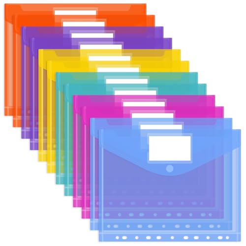 AIDUCHO Dokumententasche A4, 12 Stück Dokumentenmappe A4 zum Abheften, Wasserdicht Sammelmappen mit Etikettentasche und 11 Lochrand für die Organisation von Bürodokumenten, Hausaufgaben AIDUCHO Dokumententasche A4, 12 Stück Dokumentenmappe A4 zum Abheften, Wasserdicht Sammelmappen mit Etikettentasche und 11 Lochrand für die Organisation von Bürodokumenten, Hausaufgaben von AIDUCHO