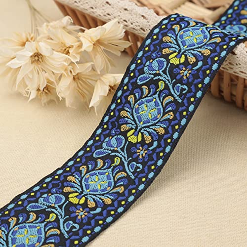 AIETSYEI Boho Jacquard Schleifenband Blumenband 4,5 m Blau, Polyester, Elegantes,Klassisches, Alle Gelegenheiten, Handgefertigte Tasche, Kleidung Dekoration AIETSYEI Boho Jacquard Schleifenband Blumenband 4,5 m Blau, Polyester, Elegantes,Klassisches, Alle Gelegenheiten, Handgefertigte Tasche, Kleidung Dekoration von AIETSYEI