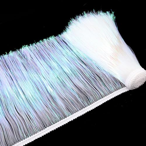 Folienfransen 20,3 cm breit, Lametta-Fransenborte 4,8 m, glitzernde Girlande für Kostüme, Kleider, Fotoautomaten-Hintergrund, Party-Dekoration (weiß AIETSYEI Folienfransen 20,3 cm breit, Lametta-Fransenborte 4,8 m, glitzernde Girlande für Kostüme, Kleider, Fotoautomaten-Hintergrund, Party-Dekoration (weiß AIETSYEI von AIETSYEI