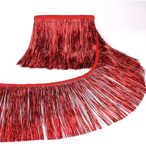 Folienfransen 20,3 cm breit, Lametta-Fransenborte für Kostüme, Kleider, Fotoautomaten-Hintergrund, Party-Dekoration, 4,8 m, Rot AIETSYEI Folienfransen 20,3 cm breit, Lametta-Fransenborte für Kostüme, Kleider, Fotoautomaten-Hintergrund, Party-Dekoration, 4,8 m, Rot AIETSYEI von AIETSYEI