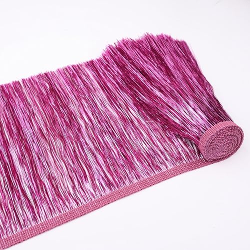 Folienfransen 20,3 cm breit, Lametta-Fransenborte für Kostüme, Kleider, Fotoautomaten-Hintergrund, Party-Dekoration (rosa AIETSYEI von AIETSYEI