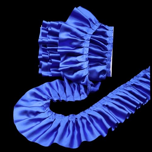 Marineblaues Rüschenband, 7,6 cm breit, Rüschenbesatz, Spitze, Bastelzubehör zum Nähen, Dekorieren AIETSYEI von AIETSYEI