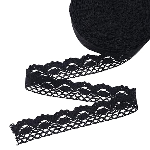 Schwarzes Spitzenband aus Baumwolle, Spitzenbesatz, Häkeln, Nähen, Spitze für Geschenkverpackungen, Scrapbooking-Zubehör von AIETSYEI