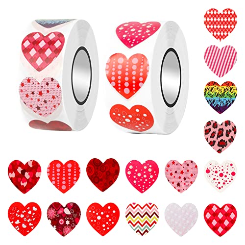 1000 Stück Valentinstag Herz Aufkleber, bunte kleine Herz-Aufkleber, Liebesaufkleber für Valentinstag, Jubiläum, Hochzeit, DIY-Verschönerung (2,5 cm) von AIEX