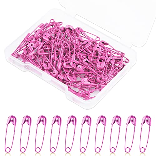 19 mm Sicherheitsnadeln, 120 Stück Metall Mini Sicherheitsnadeln Safety Pins für Kleidung Anhänger Hijab Handwerk Quilten Kleid Charms Schmuckherstellung (Rosa) von AIEX