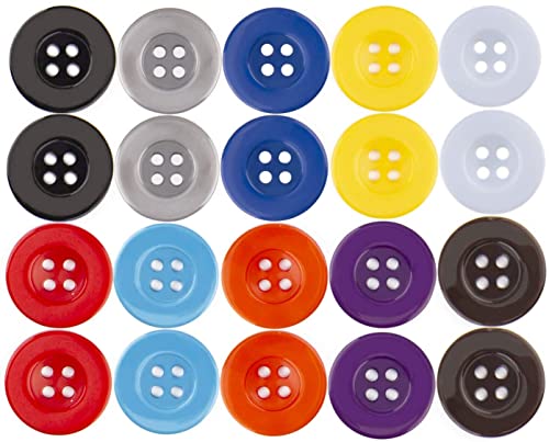 AIEX 100 Stück Nähharzknöpfe Verschiedene Farbknöpfe Mit Vier Löchern Runde Bastelknöpfe Zum Nähen Basteln Und Basteln von AIEX