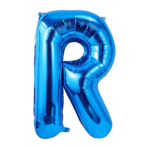 AIEX 101,6cm Buchstabenballon Blau, Große Buchstaben Ballons Folienballons Buchstaben Blau Dekoration für Geburtstag Hochzeit Jubiläum Party Buchstabe R von AIEX
